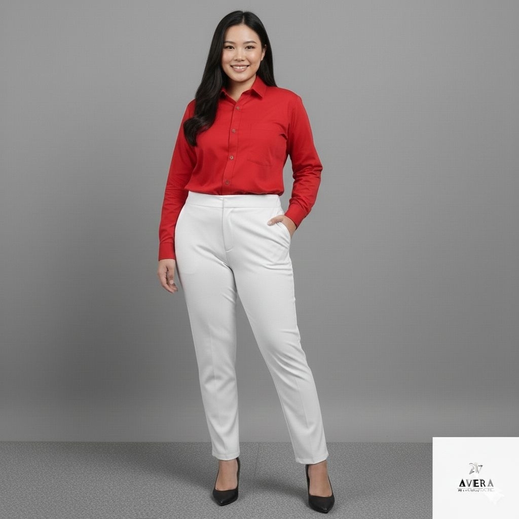 Kemeja Merah wanita Kemeja Kerja Wanita kemeja polos merah wanita