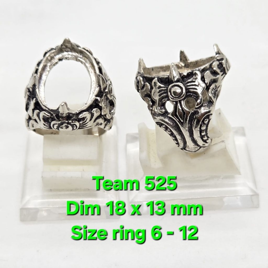 RING EMBAN ALPAKA CAKAR DIM 18X13 MOTIF CAKRAWALA / CANGKOK BATU AKIK / PENGIKAT RING CINCIN BATU AK