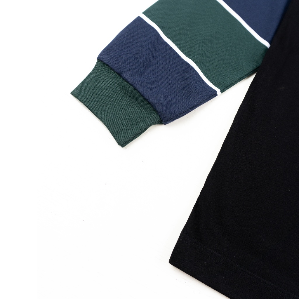Troy Company Double Sleeve Longsleeve Tshirt Black Green Liquy Skul - Kaos Hitam Hijau Lengan Panjang DSD 3505
