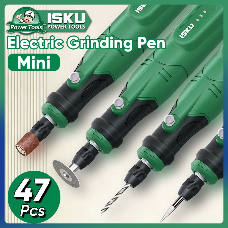 ISKU Bor Mini Grinder Listrik 47pcs Set Mesin Ukir Poles Penggiling Listrik Alat Ukir Grafir/Alat Uk
