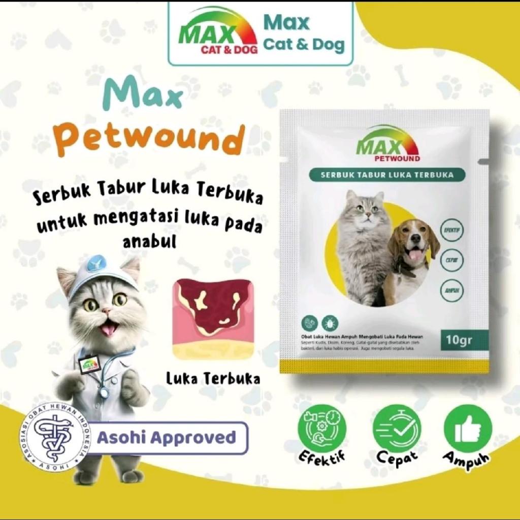 MAX PETWOUND Obat Serbuk Luka Kucing, Obat Kucing Luka Luar GPO  B4-10