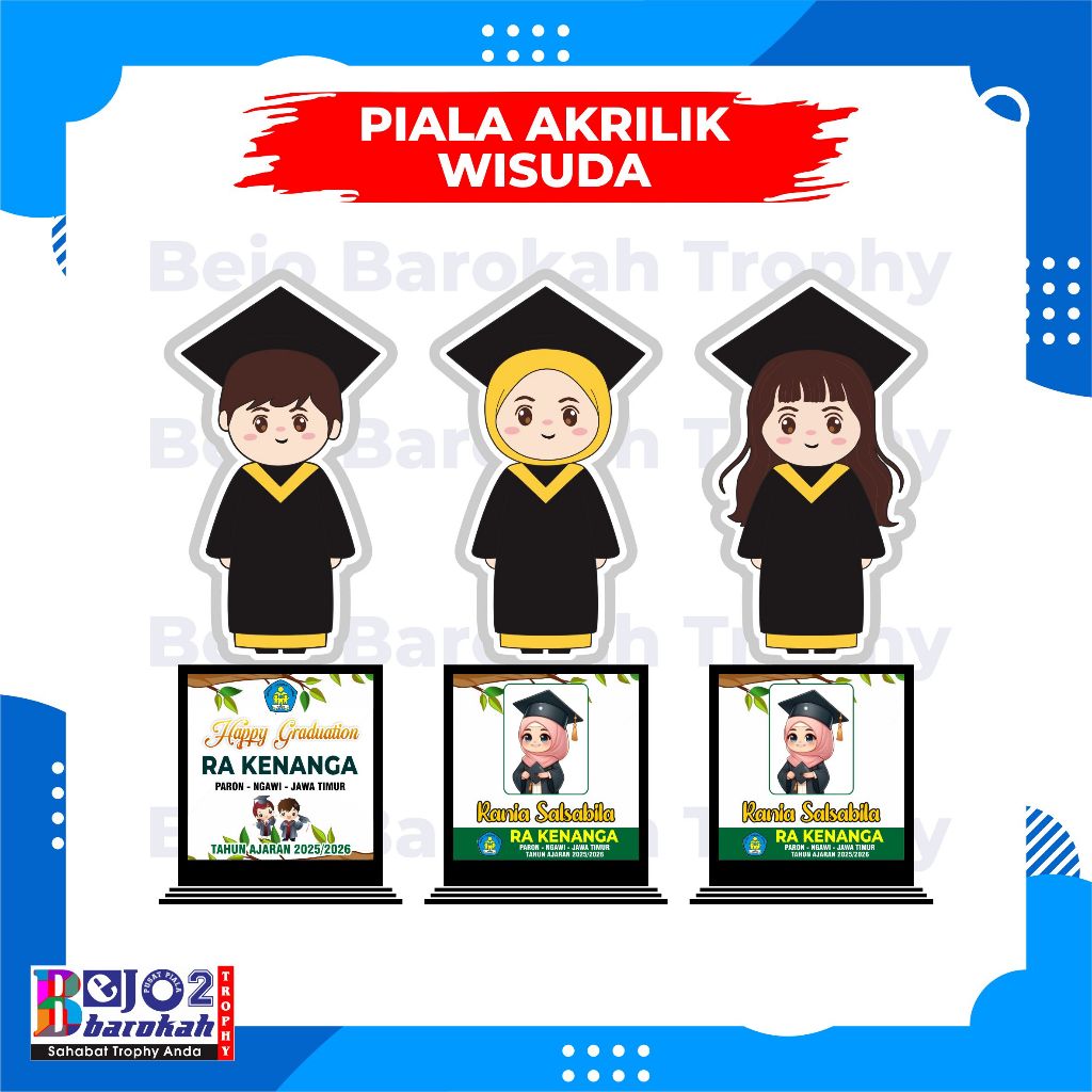 Piala wisuda murah / Trophy wisuda akrilik tinggi -+ 25cm /patung boneka piala / piala wisuda akrili
