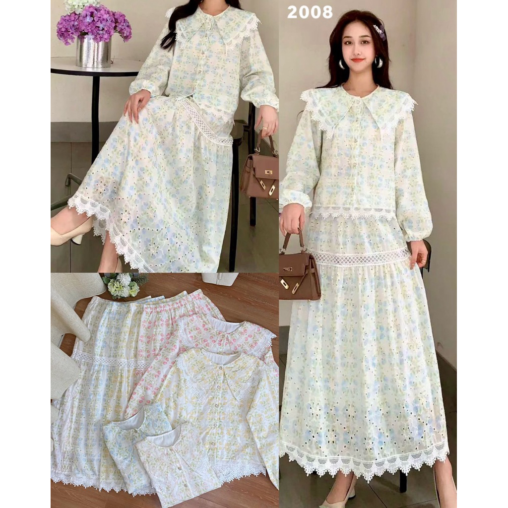 setrok mina, setelan bangkok, set import premium, set baju muslim murah, oneset premium, outfit casu