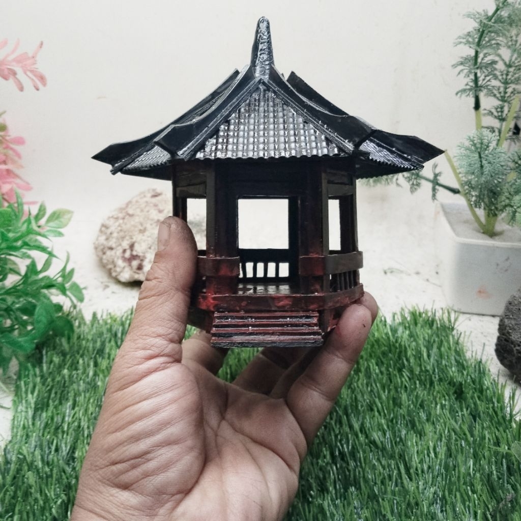 Miniatur Rumah Paviliun Jepang pvc aquascep paludarium