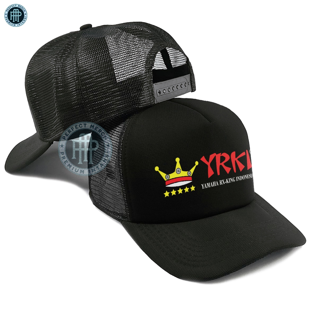 Topi Jaring Hitam Dewasa Yrki Trucker Yamaha Rx King Indonesia Unisex