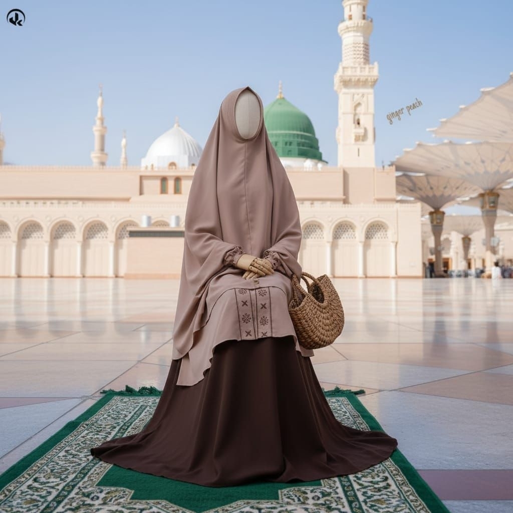 UkHijab Salwa Gamis Syar'i set khimar free Cadar bandana gamis Lebaran Umroh pengajian | gamis set C