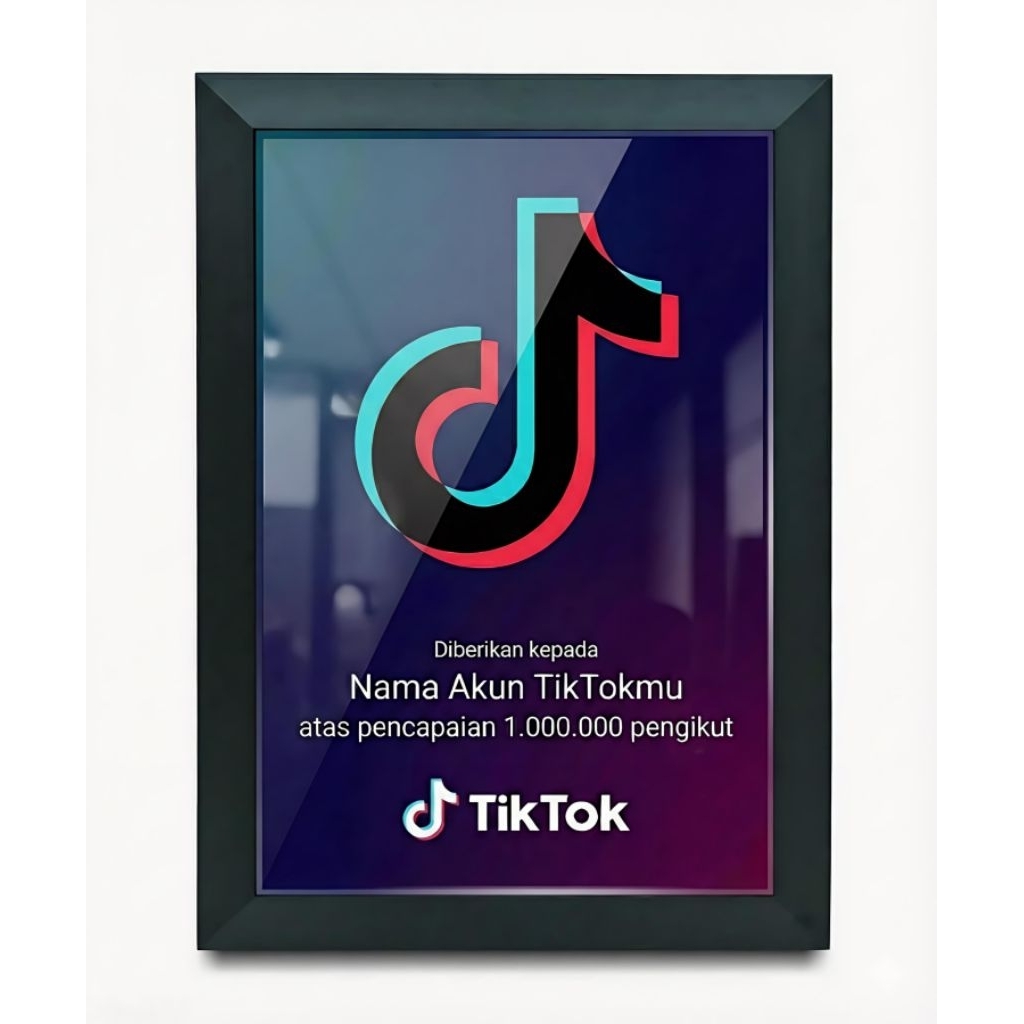 Custom Nama Bingkai Tiktok & Instagram sudah dilengkapi Kaca cocok untuk background live streaming d