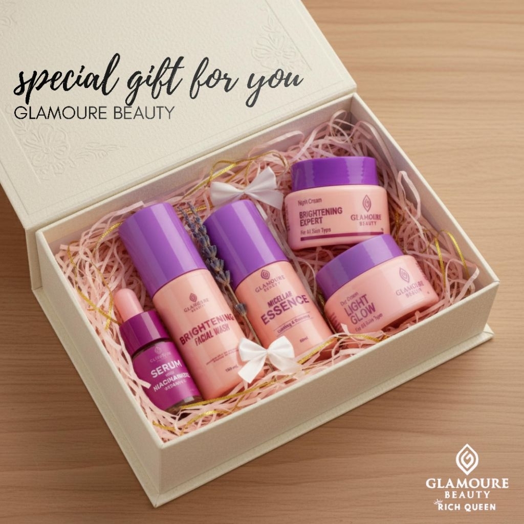 ORIGINAL PAKET GLAMOURE BRIGHT  GLOWING EXTRA  EXPERT WHITENING NORMAL SKINCARE GLAMOR PAKET ACNE PE