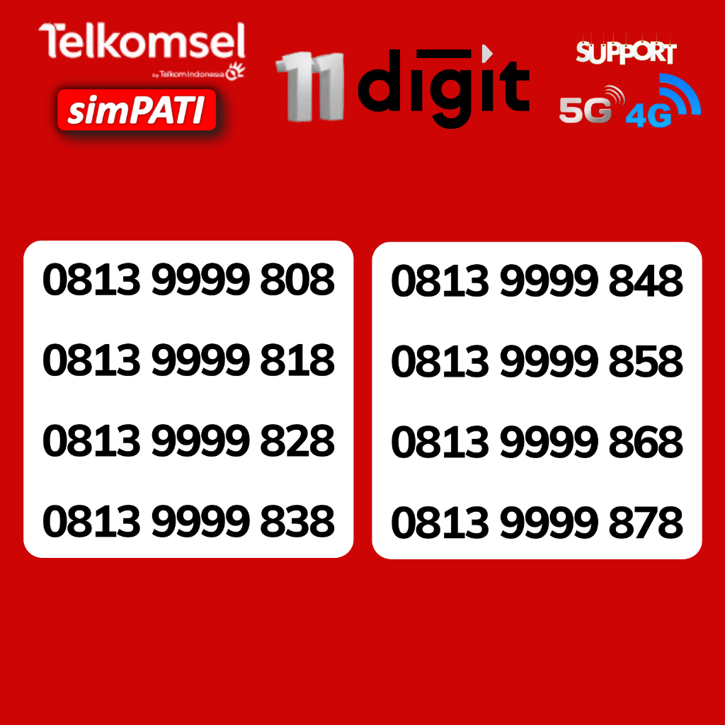 Nomor Cantik Simpati 11 Digit Kartu Perdana Telkomsel Simpati - Nomor Cantik Simpati - Nomer Cantik 