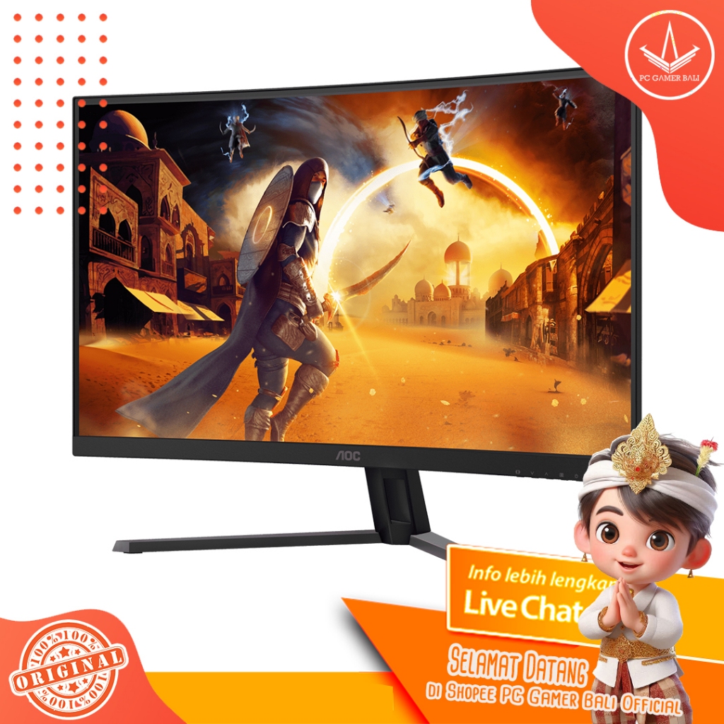 Monitor Gaming AOC CQ32G4E/70 32 Inch QHD 180Hz 0.5ms Curved