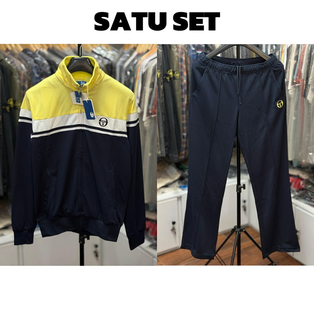 Tracktop Set Sergio Tacchini Tamarindo Yellow Navy Brand New With Tags Original 100%  Size : M ( 69 