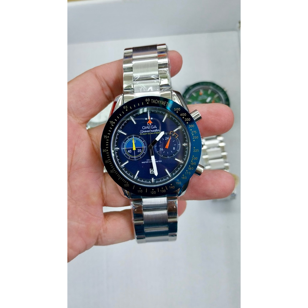 Jam Tangan Super Pria OMG SeaMaster Chrono On Rantai Steinless Padat