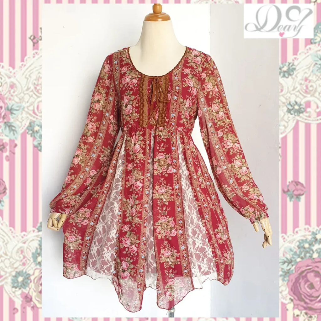 Deary Floral chiffon lace dress