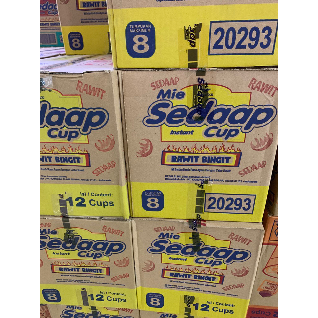 1 KARTON SEDAP CUP RAWIT BINGIT ISI 12pcs