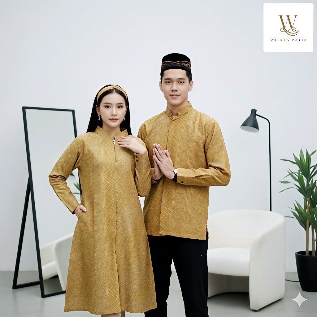 Fahmi Baju Koko Fahmi Koko Batik Pria Lengan Panjang Kerah Shanghai Couple Full Furing Tricot Premiu
