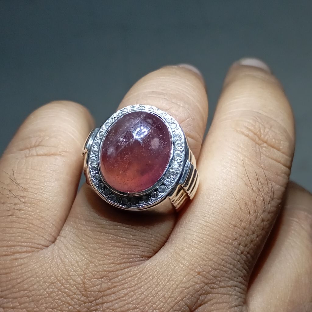 Natural Ruby Corundum Jumbo Perak Silver 925