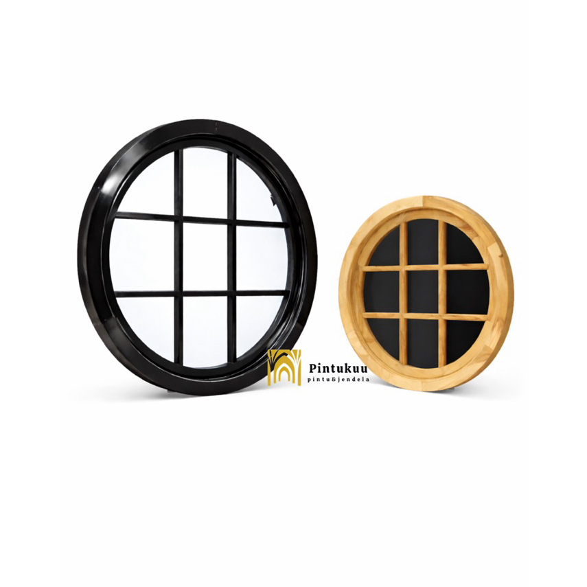 Kusen Jendela Bulat Kayu Jati Solid - Kusen Jendela Bulat - Jendela Rumah Minimlis - JB4