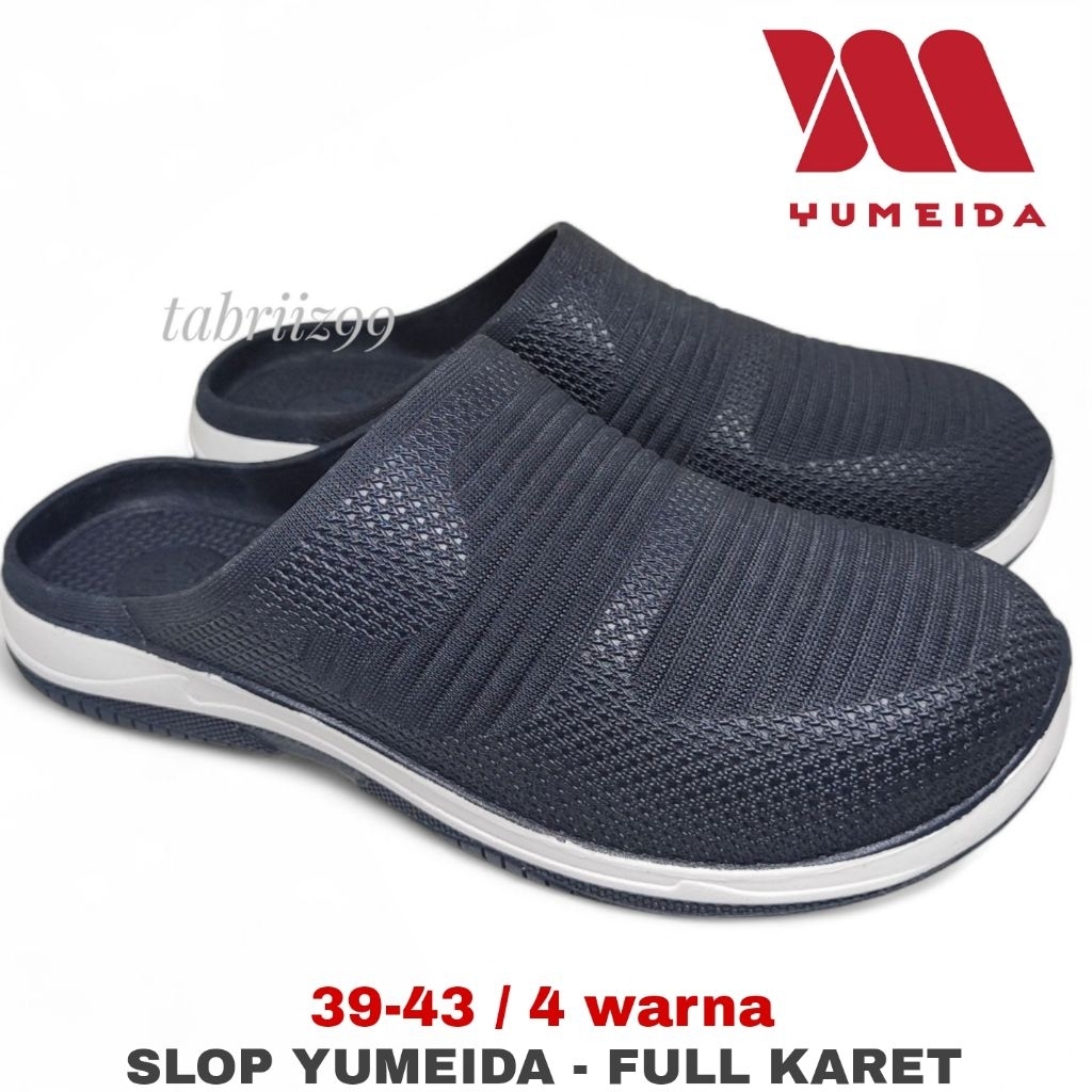 Sandal Pria Yumeida Sepatu Sandal Pria Sandal Slop Selop - Full Karet Anti Air Tidak licin mu