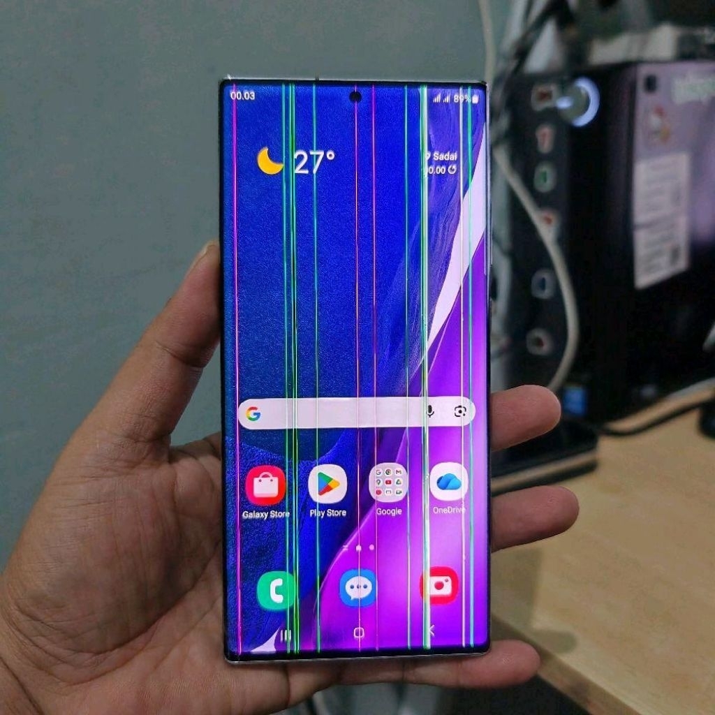 Samsung galaxy Note 20 ultra 5G putih minus lcd bergaris & retak halus ram 12/256gb second Singapore