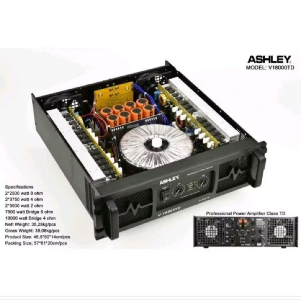power Ashley v18000td power amplifier badak ashley v18000td