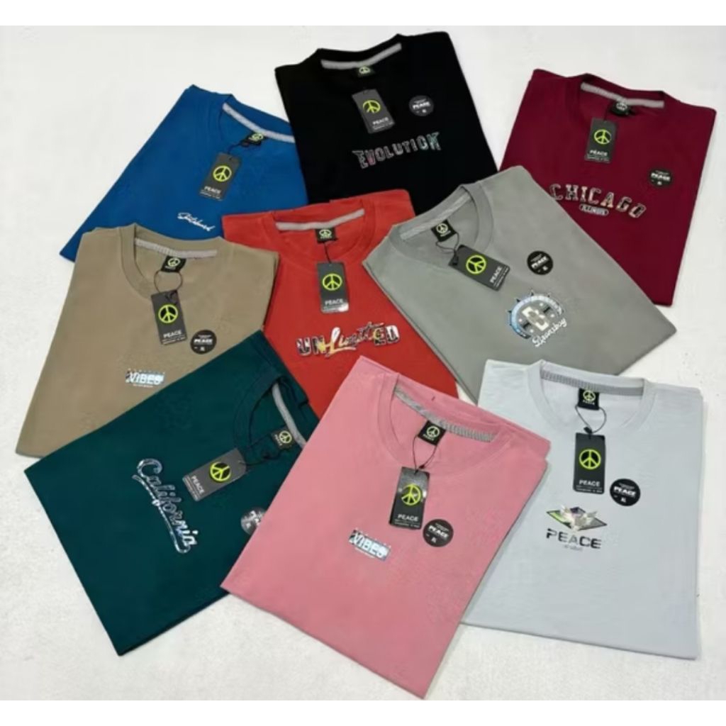 Kaos Lusinan Pria 12 PCS Kaos Distro Cowok dan Cewek Lengan Pendek