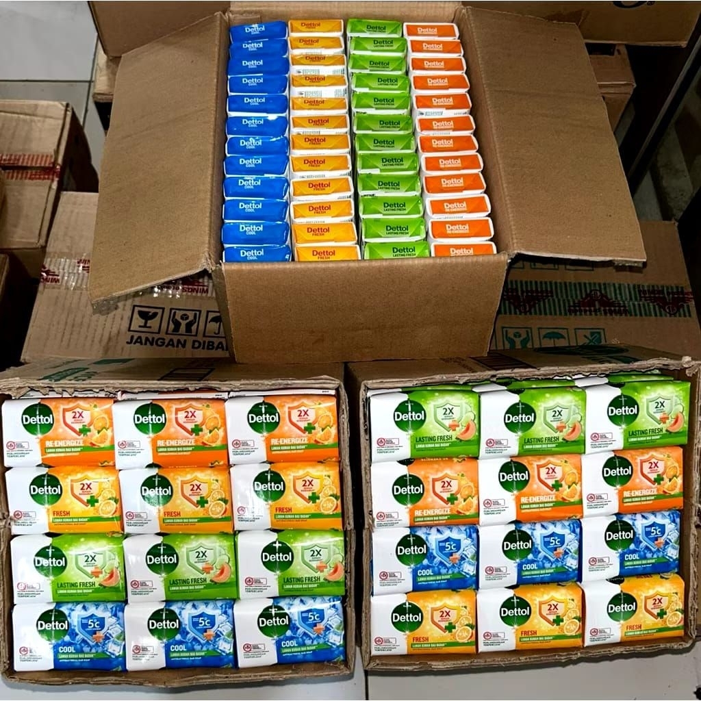 Dettol sabun batang 60 gr mix 1 dus 144pcs