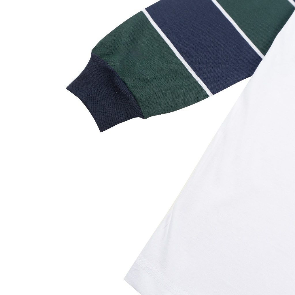 Troy Company Double Sleeve Longsleeve Tshirt White Navy Crouch Tiger - Kaos Putih Navy Lengan Panjang DSD 3509