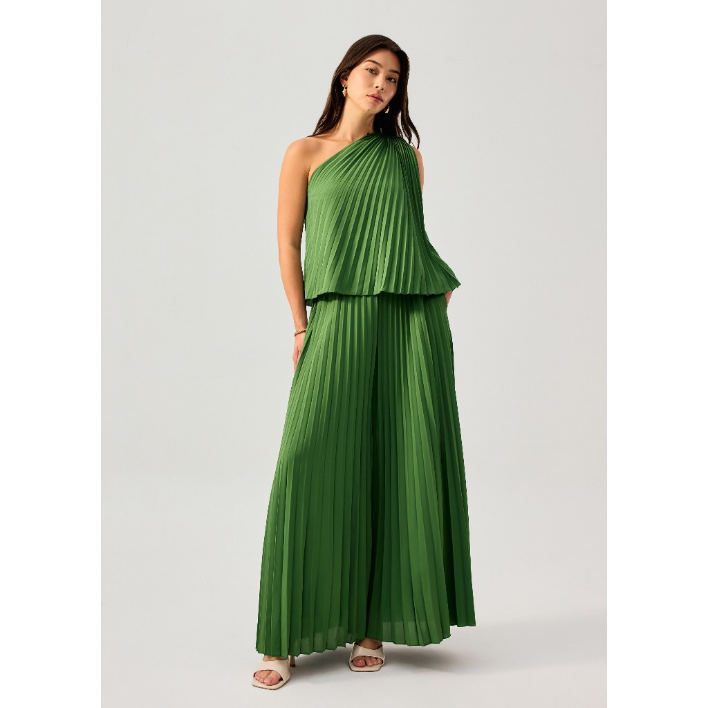 Love Bonito - Atasan Wanita - Wei Sunray Pleated Toga Top - Fern