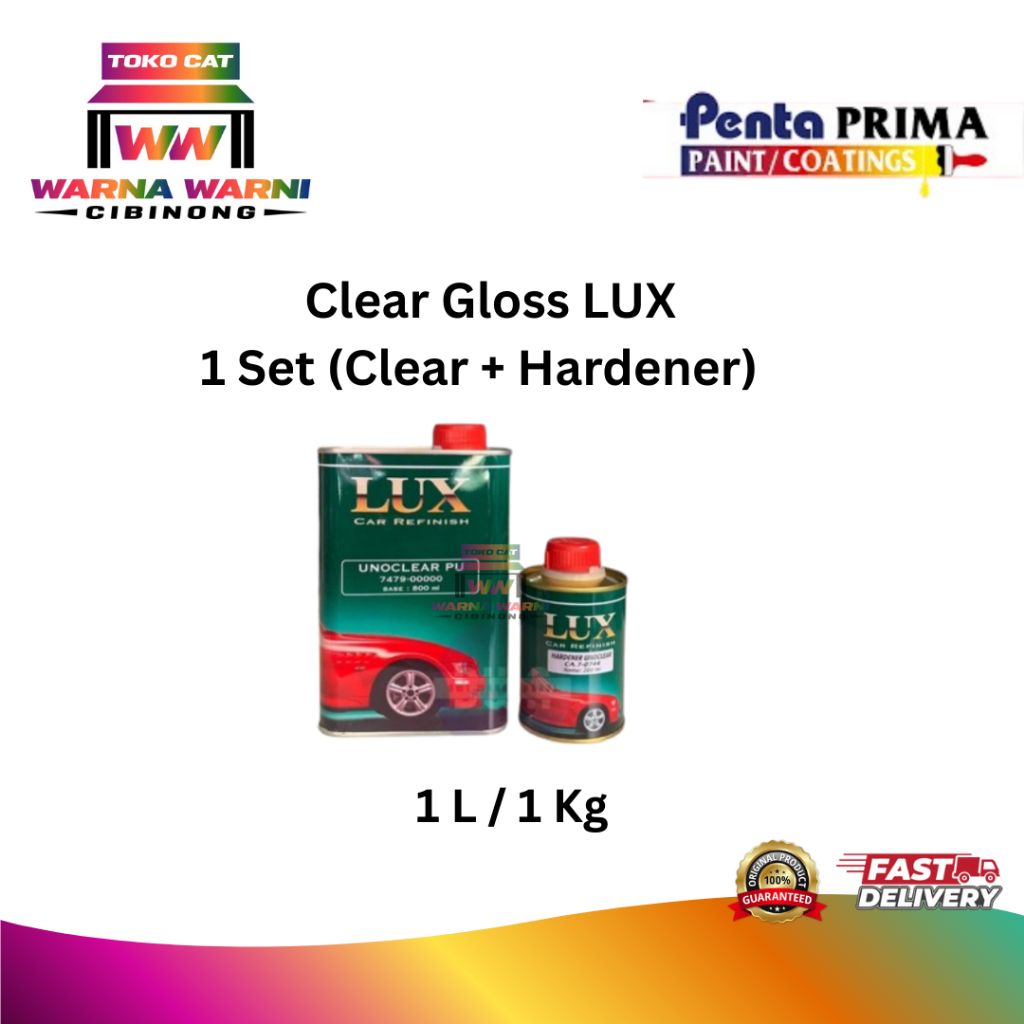 CLEAR GLOSS LUX/ LUX CLEAR GLOSS/ LUX CAR REFENISH VERNIS GLOSS CAT PU CLEAR LUX 1 KG