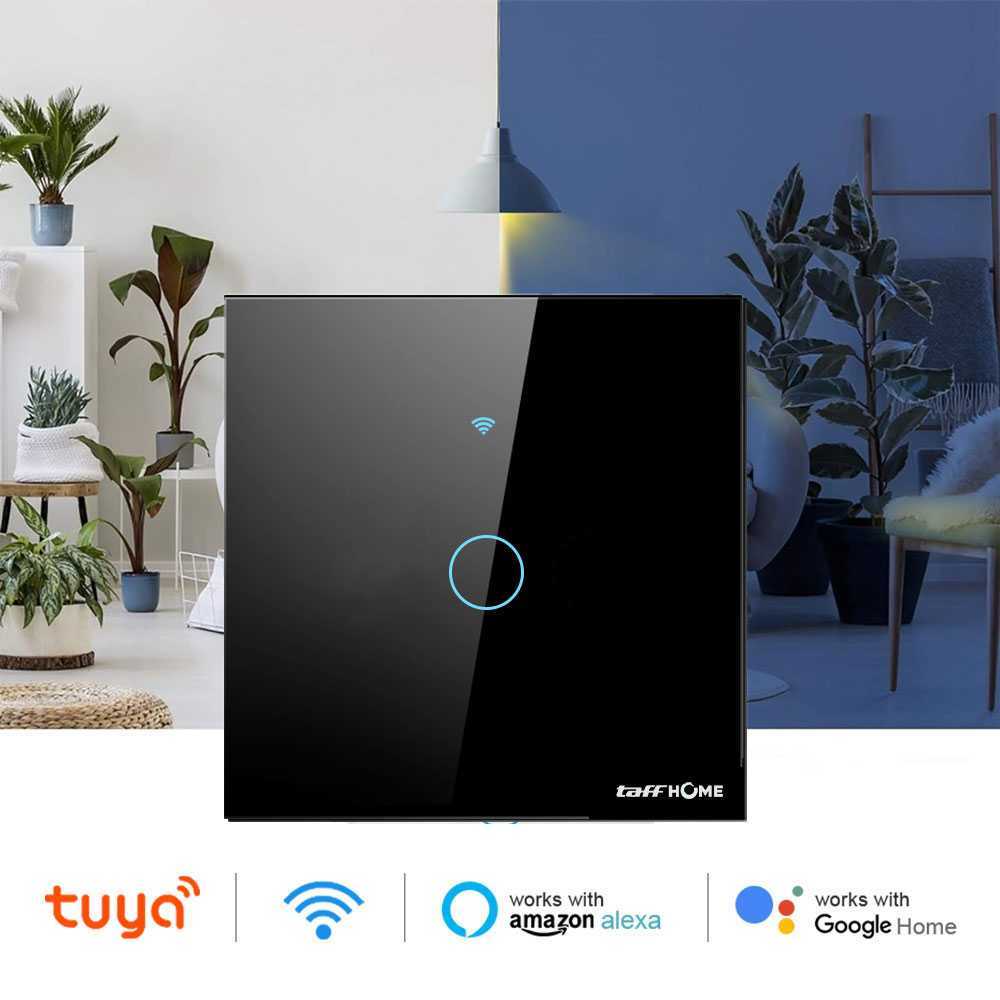 TaffHOME Saklar Lampu Smart WiFi Touch Control Tuya Alexa Google Home Remote Wireless – TH86