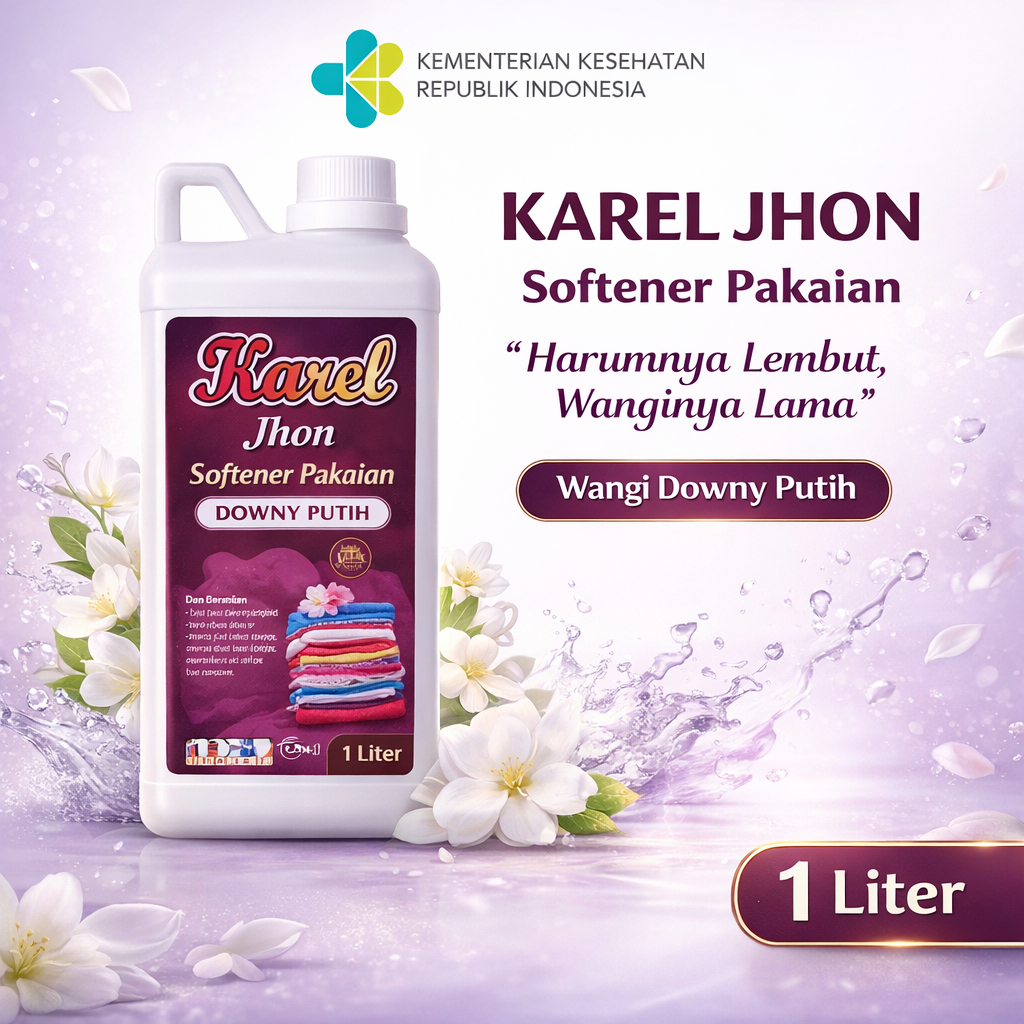 Softener Pakaian 1L Wangi downy putih – Softener Wangi Lembut untuk Laundry & Harian Karel Jhon sema