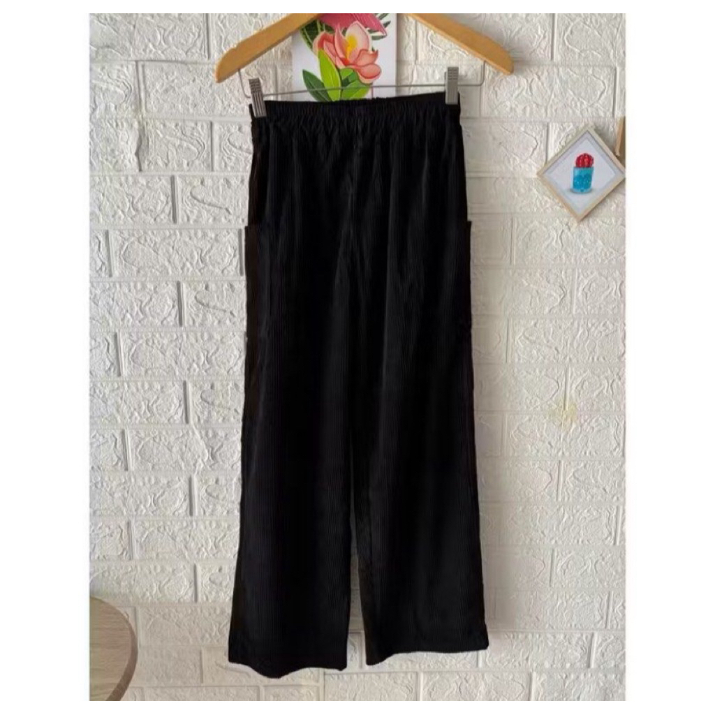 celana corduroy hitam