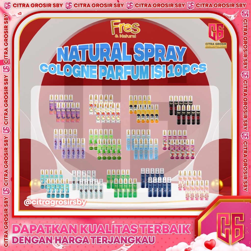 [ISI 10PCS] FRES & Natural Fine Fragrance Mist 100ml || Spray Cologne Body Mist || Parfum Tahan Lama