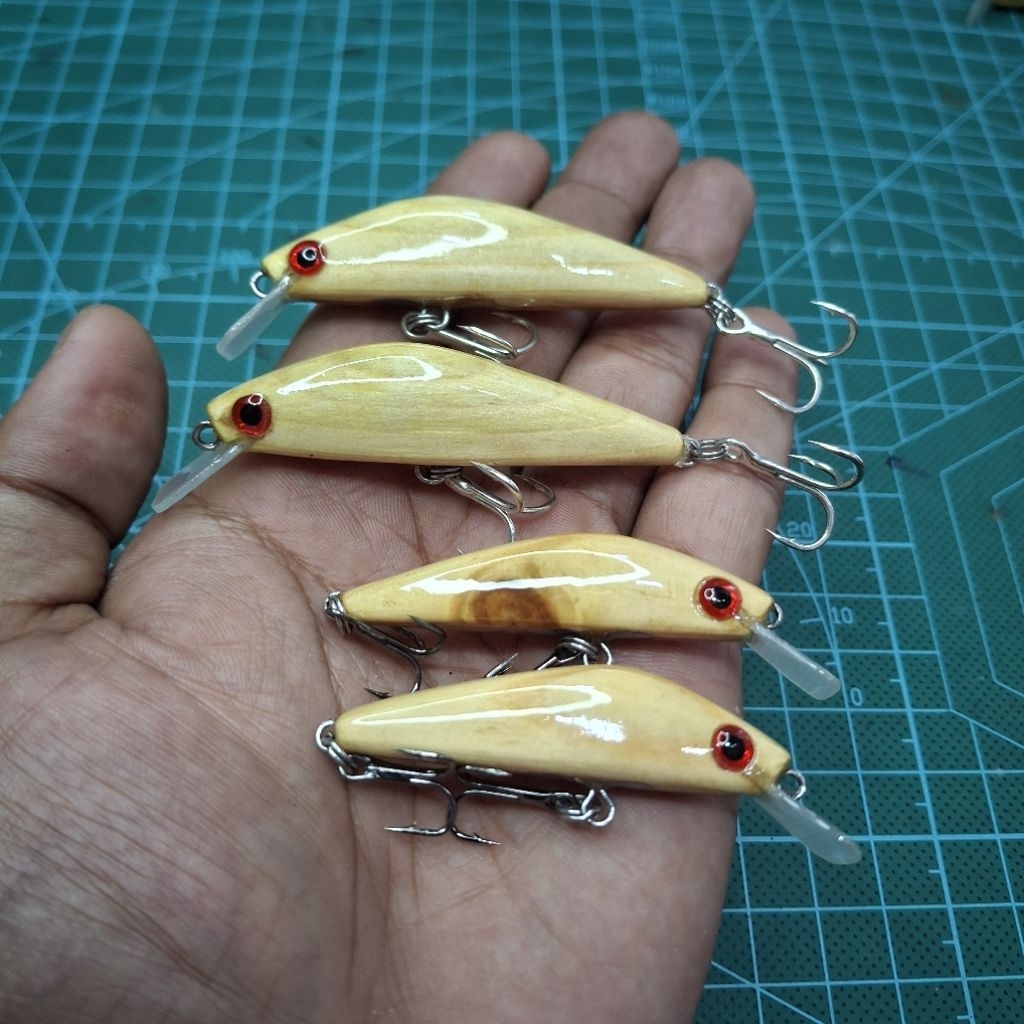 UMPAN HAMPALA LURE CASTING AIR KERUH MINNOW NATURAL KAYU