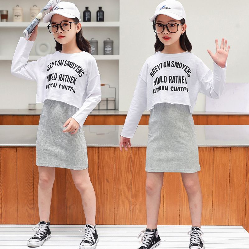 Setelan Anak Perempuan Remaja Dress Casual Korea Lengan Panjang