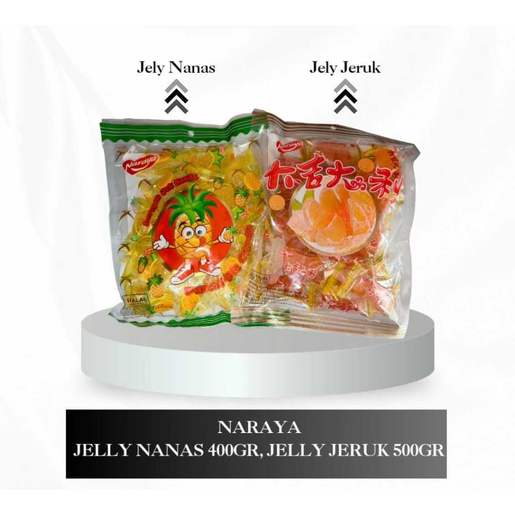 Jelly Jeruk Mandarin Naraya (500 Gram, 30 Pcs) / Jelly Nanas Naraya 400 Gram