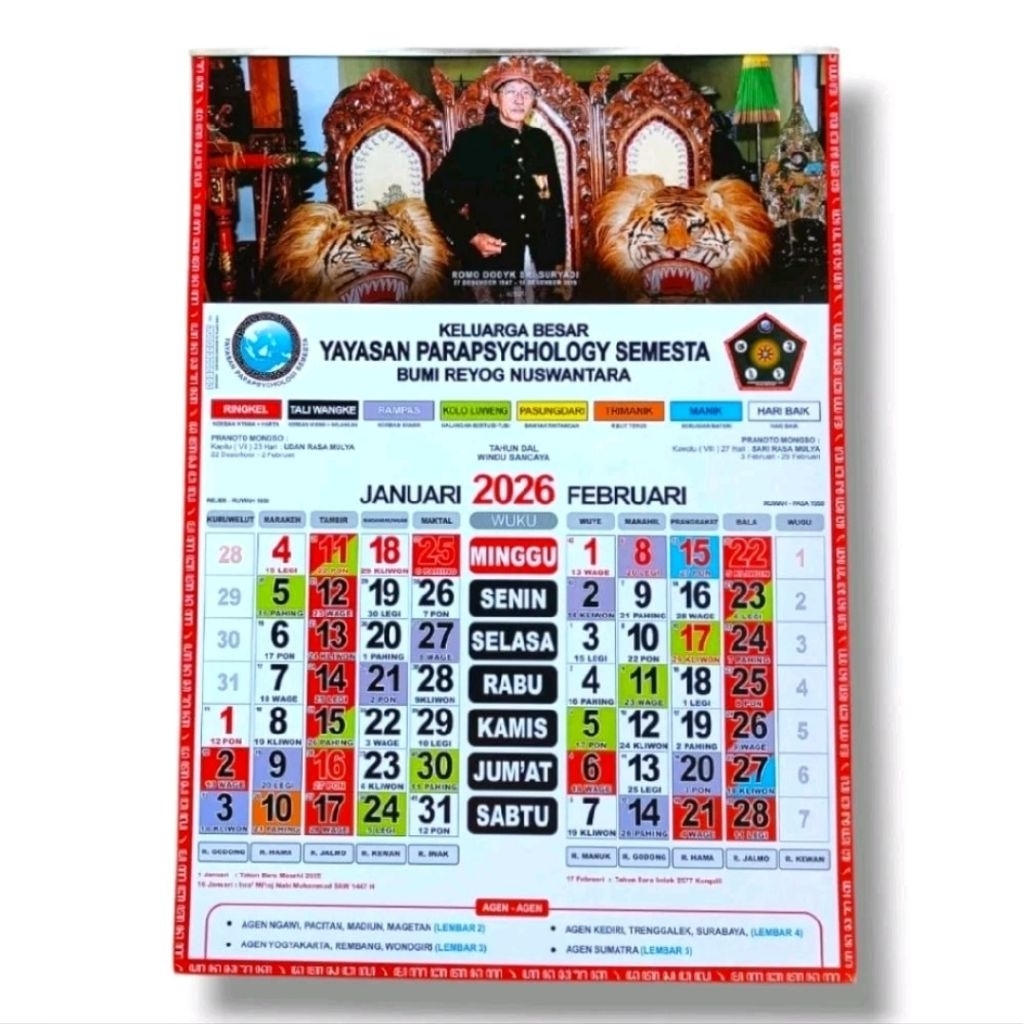 KALENDER JAWA YPS 2026 || KALENDER YAYASAN PARA PSYCHOLOGY 2026 || BUMI REOG NUSWANTARA || KALENDER 