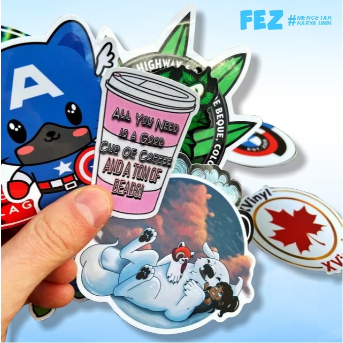 TERMURAH Cetak Stiker Vinyl A3+ Cutting Putus / Die Cut | FREE LAMINASI GLOSY/DOFF