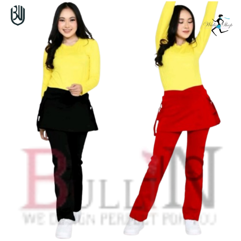 CELANA PANJANG ROK KANTONG PINGGIR/BAWAHAN OLAH RAGA WANITA/CELANA SENAM ROK KARGO BAHAN SPANDEX PRE