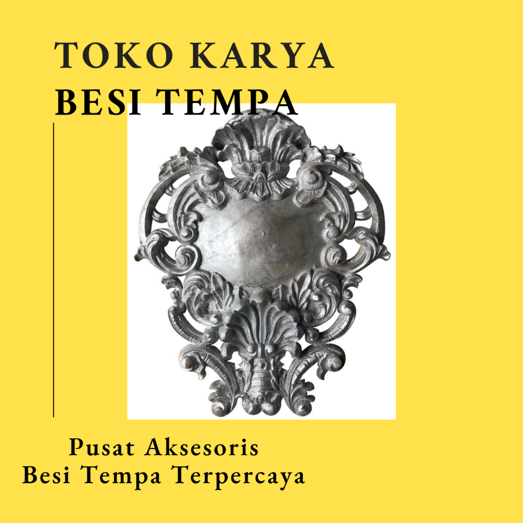 Ornamen Pagar Besi OR-1051 (1 Sisi)  / Ornamen Besi Tempa Gerbang Klasik / Aksesoris Besi Tempa / Or