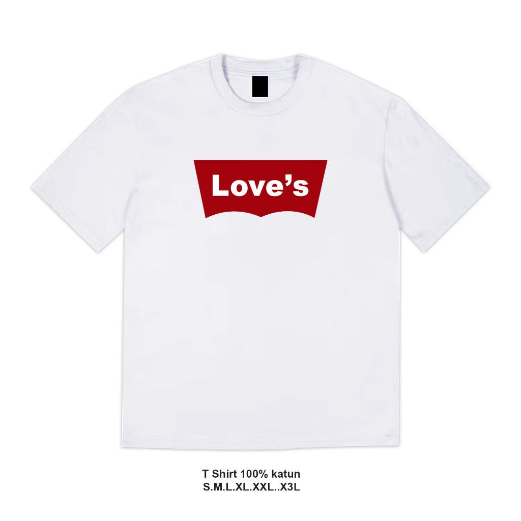 kaos parodi unbisex pria wanita LOVE'S 100% Katun combat / kaos oversize / kaos plesetan