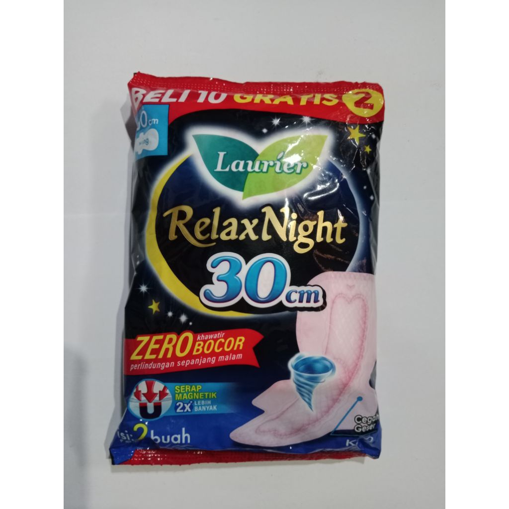 Pembalut Laurier Relax Night 30 cm Sachet Isi 2 pcs