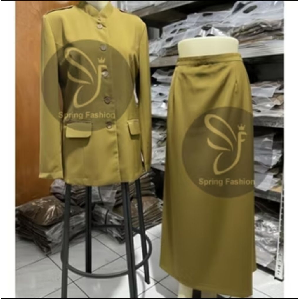 Setelan Pns Wanita Khaki Premium Seragam Pemda Wanita Pdh Pns Asn