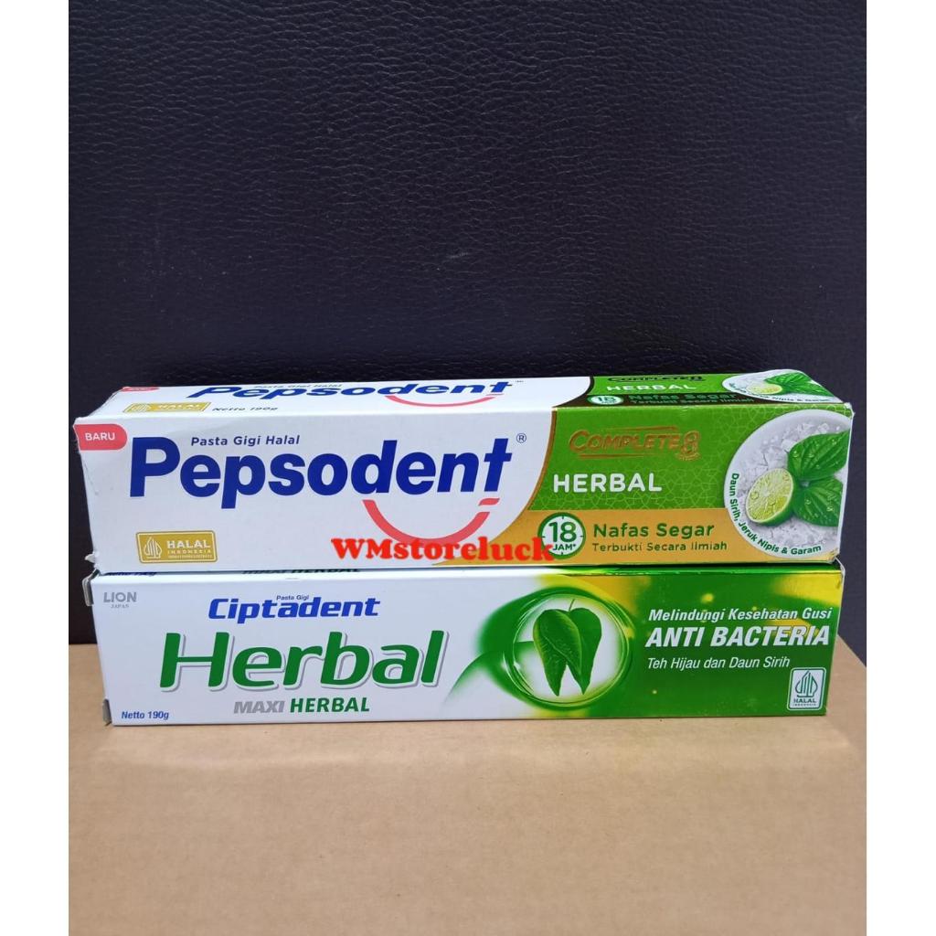 pasta gigi Pepsodent herbal 190gr Ciptadent herbal 190g/ odol Pepsoden hijau nature 190gr Ciptadent 
