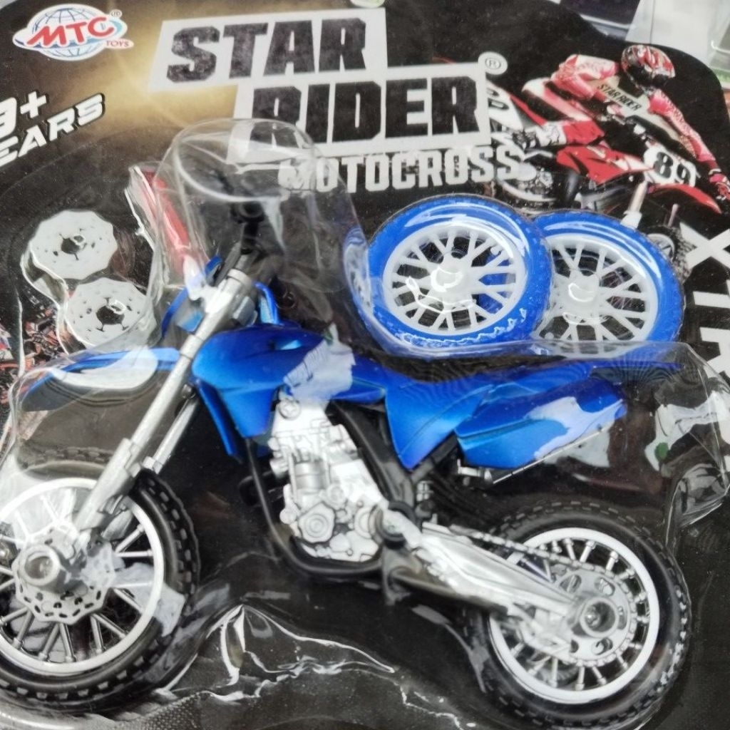 motor mini cros metalik star rider mainan anak laki laki motor glowing