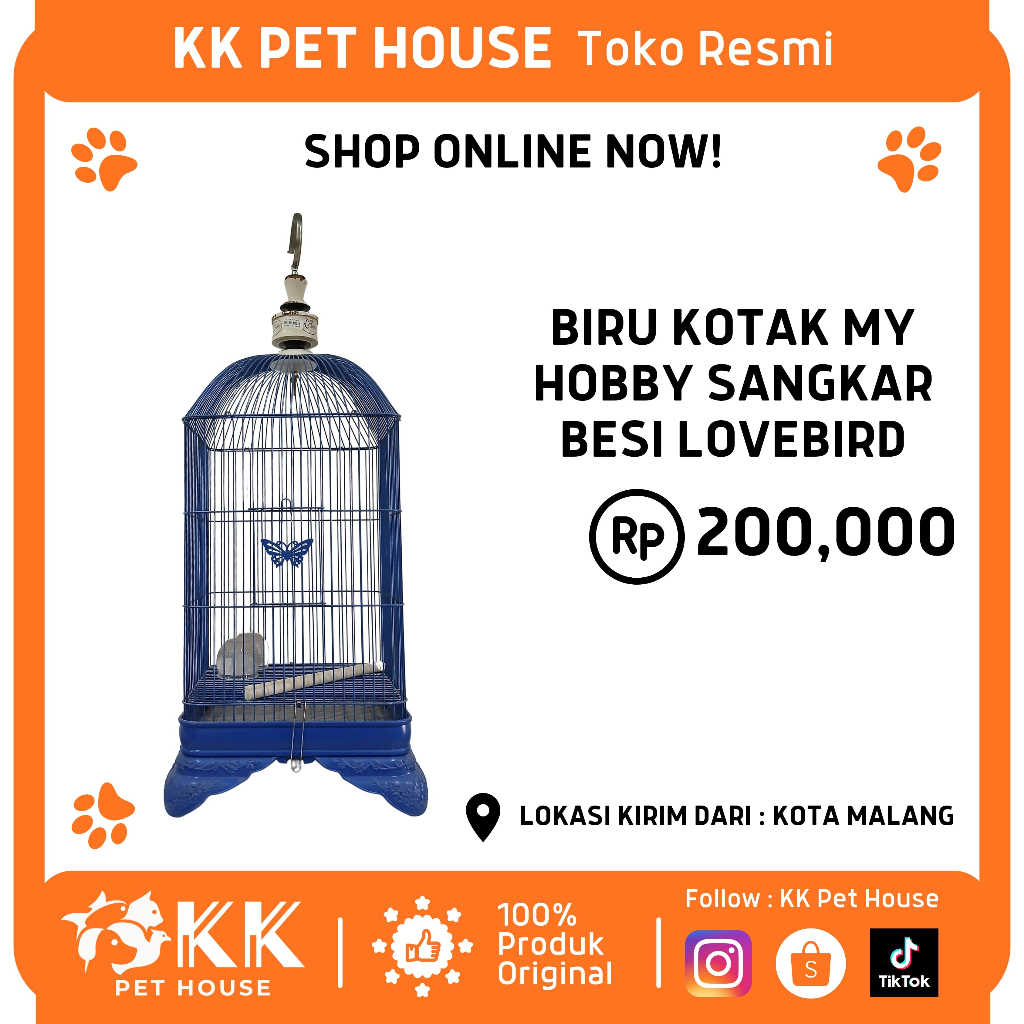 0611-BIRU KOTAK MY HOBBY SANGKAR BESI LOVEBIRD