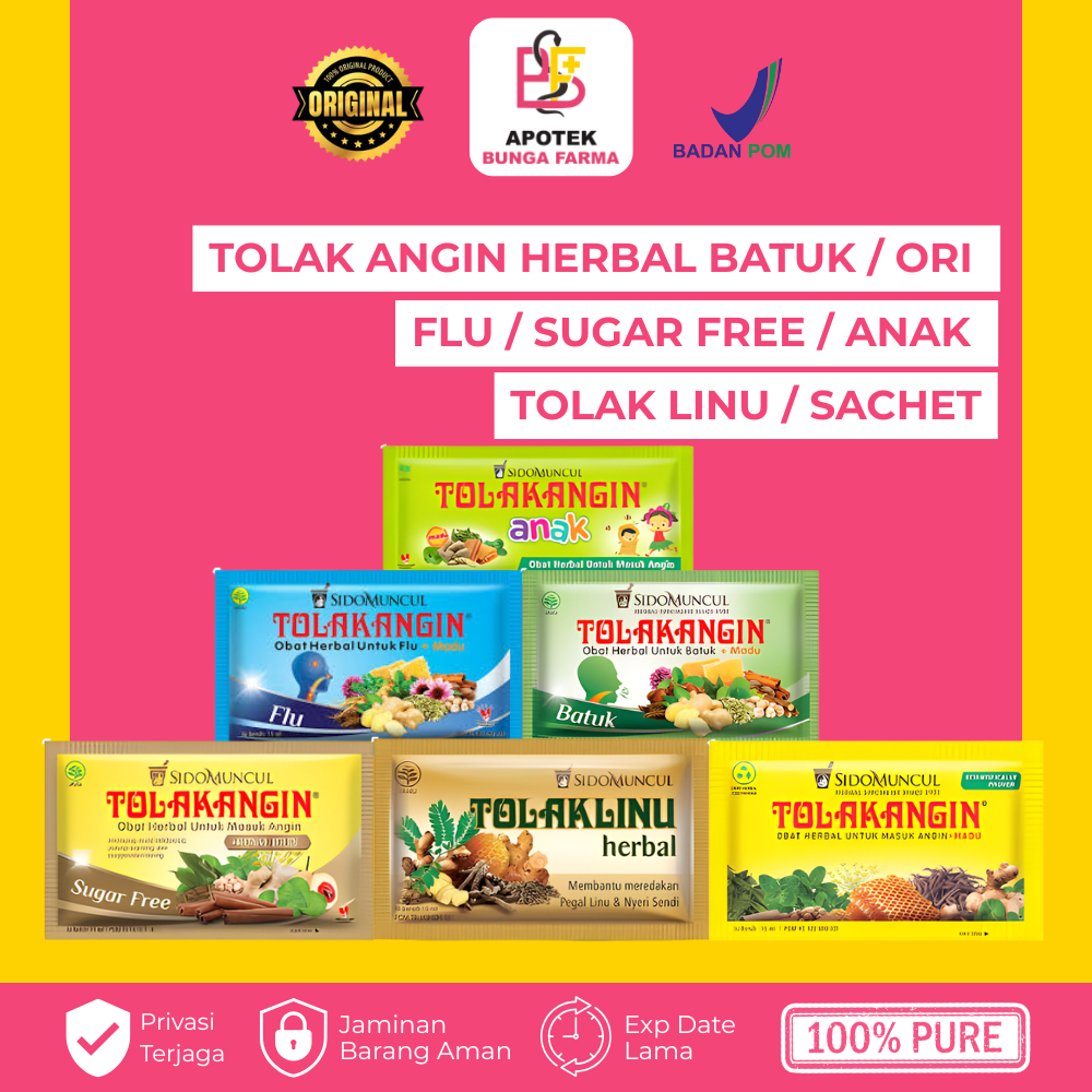 TOLAK ANGIN HERBAL BATUK / ORI / FLU / SUGAR FREE / ANAK / TOLAK LINU / SACHET - Obat Flu Cair Herba