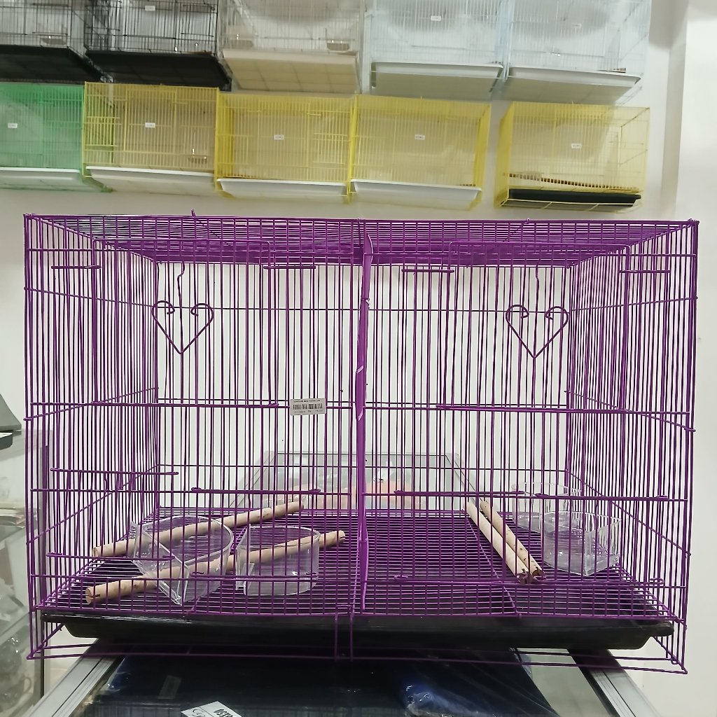 0618-SANGKAR BESI KOTAK LOVEBIRD MIX WARNA