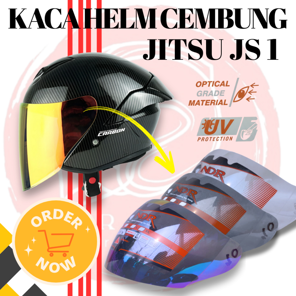 Kaca Helm JITSU JS1 Visor Helmet half face CEMBUNG venom open GMT Jitsu js1