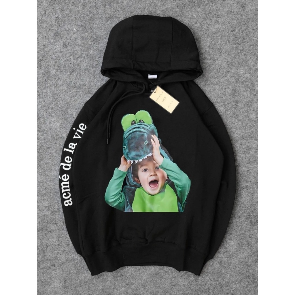 fullover Hodie adlv Casual warna hitam Unisex oversized //sweater hodie aestetic oversized